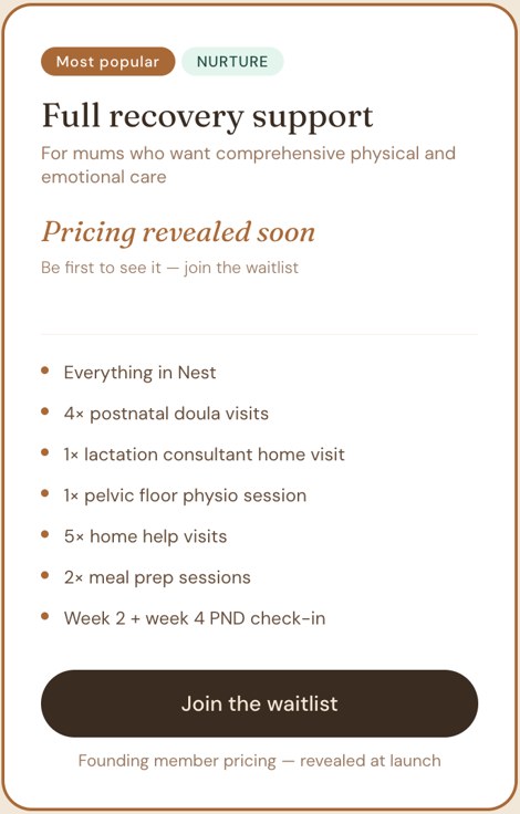 Maara Nurture care package card