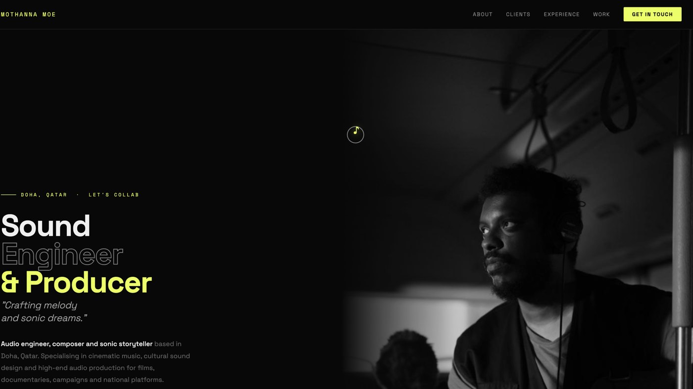 Mothanna Moe homepage: Sound Engineer and Producer